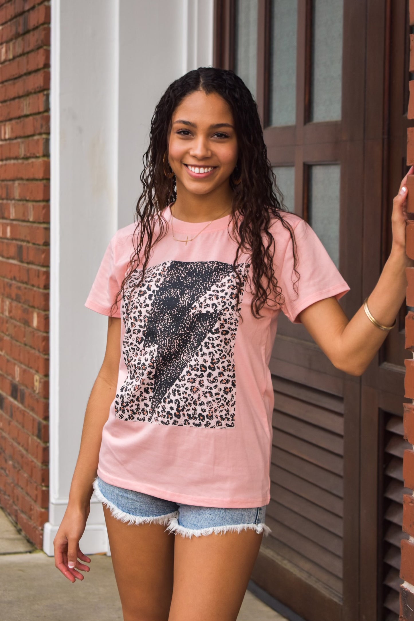 Leopard Print Lightning Bolt Top