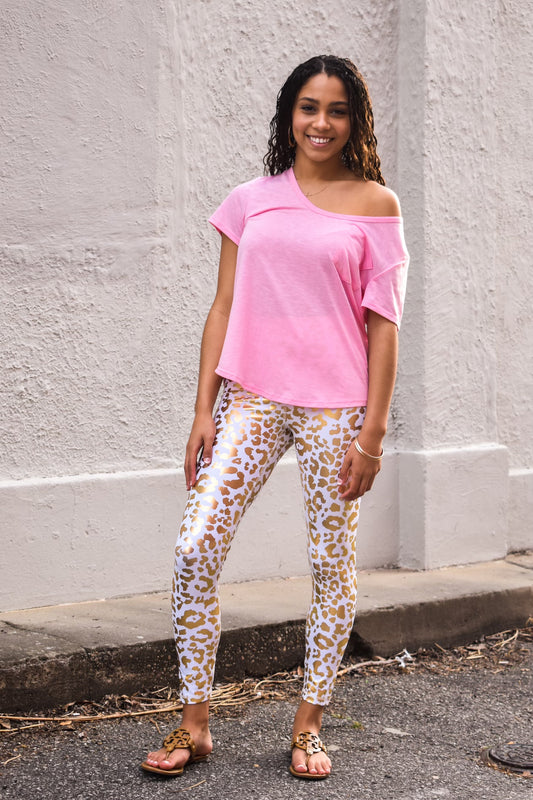 Flash Foil Leopard Leggings