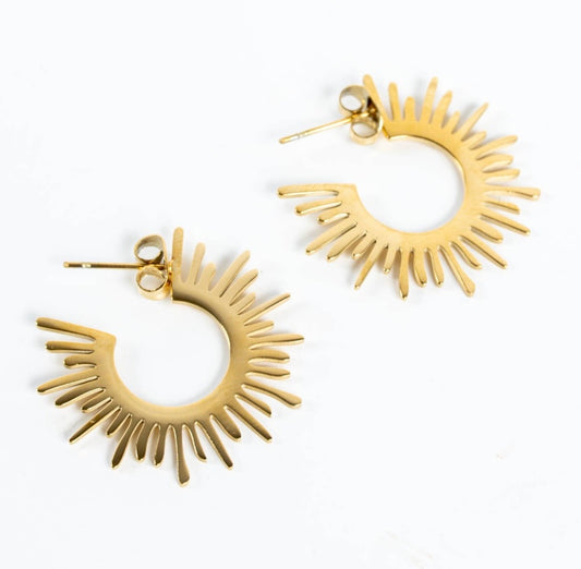 Sunburst Hoop Earrings